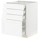 SEKTION / MAXIMERA Gabinete bajo 4 cajones, blanco Enköping/blanco efecto madera, 61x61x76 cm