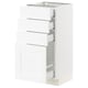 SEKTION / MAXIMERA Gabinete bajo 4 cajones, blanco Enköping/blanco efecto madera, 38x37x76 cm