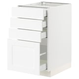 SEKTION / MAXIMERA Gabinete bajo 4 cajones, blanco Enköping/blanco efecto madera, 46x61x76 cm