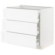 SEKTION / MAXIMERA Gabinete bajo 4 cajones, blanco Enköping/blanco efecto madera, 91x61x76 cm