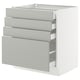 SEKTION / MAXIMERA Gabinete bajo 4 cajones, blanco/Havstorp gris claro, 76x61x76 cm
