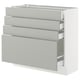 SEKTION / MAXIMERA Gabinete bajo 4 cajones, blanco/Havstorp gris claro, 91x37x76 cm