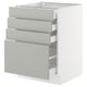 SEKTION / MAXIMERA Gabinete bajo 4 cajones, blanco/Havstorp gris claro, 61x61x76 cm