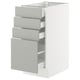 SEKTION / MAXIMERA Gabinete bajo 4 cajones, blanco/Havstorp gris claro, 38x61x76 cm