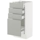 SEKTION / MAXIMERA Gabinete bajo 4 cajones, blanco/Havstorp gris claro, 38x37x76 cm