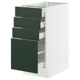 SEKTION / MAXIMERA Gabinete bajo 4 cajones, blanco/Havstorp Verde oscuro, 38x61x76 cm