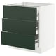 SEKTION / MAXIMERA Gabinete bajo 4 cajones, blanco/Havstorp Verde oscuro, 76x61x76 cm