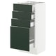 SEKTION / MAXIMERA Gabinete bajo 4 cajones, blanco/Havstorp Verde oscuro, 38x37x76 cm