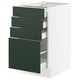 SEKTION / MAXIMERA Gabinete bajo 4 cajones, blanco/Havstorp Verde oscuro, 46x61x76 cm