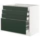 SEKTION / MAXIMERA Gabinete bajo 4 cajones, blanco/Havstorp Verde oscuro, 91x61x76 cm