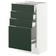 SEKTION / MAXIMERA Gabinete bajo 4 cajones, blanco/Havstorp Verde oscuro, 46x37x76 cm