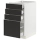 SEKTION / MAXIMERA Gabinete bajo 4 cajones, blanco/Nickebo Carbón mate, 46x61x76 cm