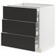 SEKTION / MAXIMERA Gabinete bajo 4 cajones, blanco/Nickebo Carbón mate, 76x61x76 cm