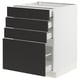 SEKTION / MAXIMERA Gabinete bajo 4 cajones, blanco/Nickebo Carbón mate, 61x61x76 cm