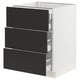 SEKTION / MAXIMERA Gabinete bajo 4 cajones, blanco/Nickebo Carbón mate, 61x61x76 cm