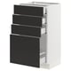 SEKTION / MAXIMERA Gabinete bajo 4 cajones, blanco/Nickebo Carbón mate, 46x37x76 cm