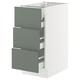 SEKTION / MAXIMERA Gabinete bajo 4 cajones, blanco/Nickebo Verde grisáceo mate, 38x61x76 cm