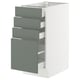 SEKTION / MAXIMERA Gabinete bajo 4 cajones, blanco/Nickebo Verde grisáceo mate, 38x61x76 cm