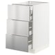 SEKTION / MAXIMERA Gabinete bajo 4 cajones, blanco/Nogsta ac inox, 46x61x76 cm
