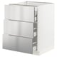 SEKTION / MAXIMERA Gabinete bajo 4 cajones, blanco/Nogsta ac inox, 61x61x76 cm