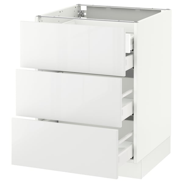 SEKTION / MAXIMERA Gabinete bajo 4 cajones, blanco/Ringhult blanco, 61x61x76 cm