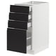 SEKTION / MAXIMERA Gabinete bajo 4 cajones, blanco/Upplöv Carbón mate, 38x61x76 cm