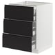 SEKTION / MAXIMERA Gabinete bajo 4 cajones, blanco/Upplöv Carbón mate, 61x61x76 cm