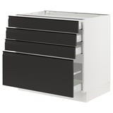 SEKTION / MAXIMERA Gabinete bajo 4 cajones, blanco/Upplöv Carbón mate, 91x61x76 cm