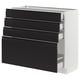 SEKTION / MAXIMERA Gabinete bajo 4 cajones, blanco/Upplöv Carbón mate, 91x37x76 cm