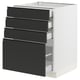 SEKTION / MAXIMERA Gabinete bajo 4 cajones, blanco/Upplöv Carbón mate, 61x61x76 cm
