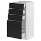 SEKTION / MAXIMERA Gabinete bajo 4 cajones, blanco/Upplöv Carbón mate, 38x37x76 cm