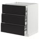 SEKTION / MAXIMERA Gabinete bajo 4 cajones, blanco/Upplöv Carbón mate, 76x61x76 cm