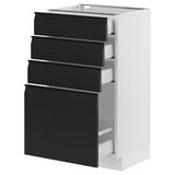 SEKTION / MAXIMERA Gabinete bajo 4 cajones, blanco/Upplöv Carbón mate, 46x37x76 cm