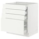 SEKTION / MAXIMERA Gabinete bajo 4 cajones, blanco/Vallstena blanco, 76x61x76 cm