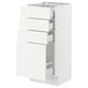 SEKTION / MAXIMERA Gabinete bajo 4 cajones, blanco/Vallstena blanco, 38x37x76 cm