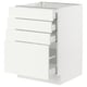 SEKTION / MAXIMERA Gabinete bajo 4 cajones, blanco/Vallstena blanco, 61x61x76 cm