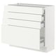 SEKTION / MAXIMERA Gabinete bajo 4 cajones, blanco/Vallstena blanco, 91x37x76 cm