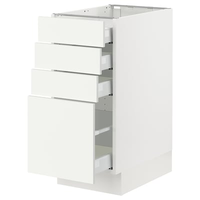 SEKTION / MAXIMERA Gabinete bajo 4 cajones, blanco/Vallstena blanco, 38x61x76 cm