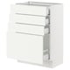 SEKTION / MAXIMERA Gabinete bajo 4 cajones, blanco/Vallstena blanco, 61x37x76 cm