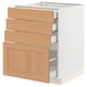 SEKTION / MAXIMERA Gabinete bajo 4 cajones, blanco/Vedhamn roble, 61x61x76 cm