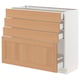 SEKTION / MAXIMERA Gabinete bajo 4 cajones, blanco/Vedhamn roble, 91x37x76 cm