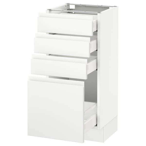 SEKTION / MAXIMERA Gabinete bajo 4 cajones, blanco/Voxtorp blanco mate, 38x37x76 cm