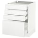 SEKTION / MAXIMERA Gabinete bajo 4 cajones, blanco/Voxtorp blanco mate, 61x61x76 cm
