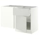 SEKTION / MAXIMERA Gabinete bajo esq. con cajón y est., blanco/Aspudden gris claro, 127x61x76 cm