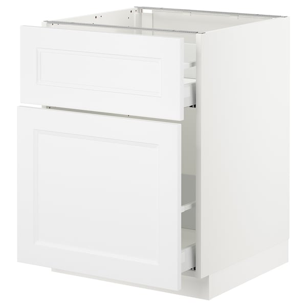 SEKTION / MAXIMERA Gabinete bajo extraíble 1 cajón, blanco/Axstad blanco mate, 61x61x76 cm