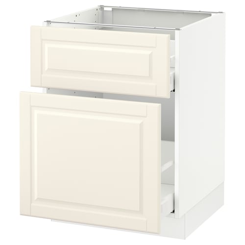 SEKTION / MAXIMERA Gabinete bajo extraíble 1 cajón, blanco/Bodbyn hueso, 61x61x76 cm
