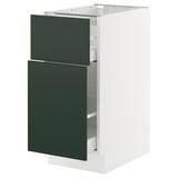 SEKTION / MAXIMERA Gabinete bajo extraíble 1 cajón, blanco/Havstorp Verde oscuro, 38x61x76 cm