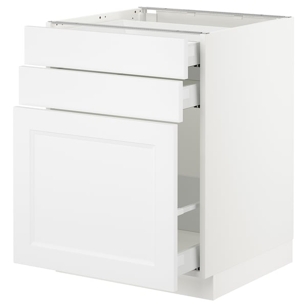 SEKTION / MAXIMERA Gabinete bajo extraíble 2 cajones, blanco/Axstad blanco mate, 61x61x76 cm