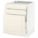 SEKTION / MAXIMERA Gabinete bajo extraíble 2 cajones, blanco/Bodbyn hueso, 61x61x76 cm