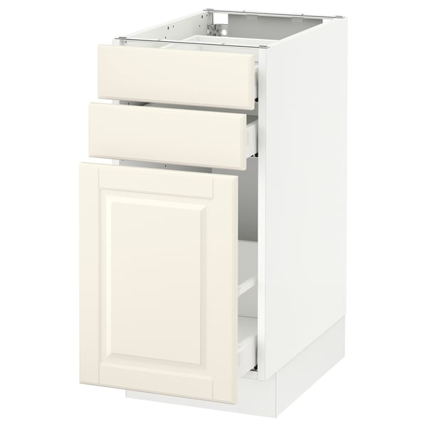 SEKTION / MAXIMERA Gabinete bajo extraíble 2 cajones, blanco/Bodbyn hueso, 38x61x76 cm